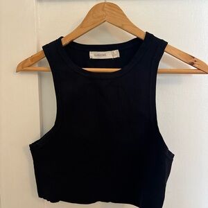 Glassons Black Thick Ribbed Top